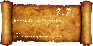Kecskés Piroska névjegykártya