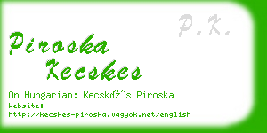 piroska kecskes business card